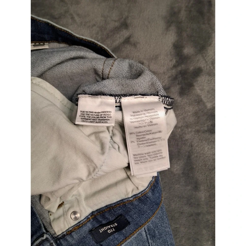 J.Crew Mens Distressed Light Wash‎ Straight Leg Denim Jeans Blue